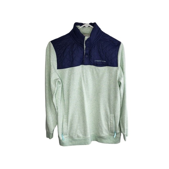 Vineyard Vines Performance Quilted Snap Shep Pullover Jacket Packable Hood S - Picture 1 of 11